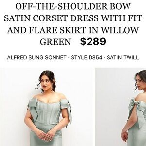 Elegant Off-Shoulder Sage Green Dress